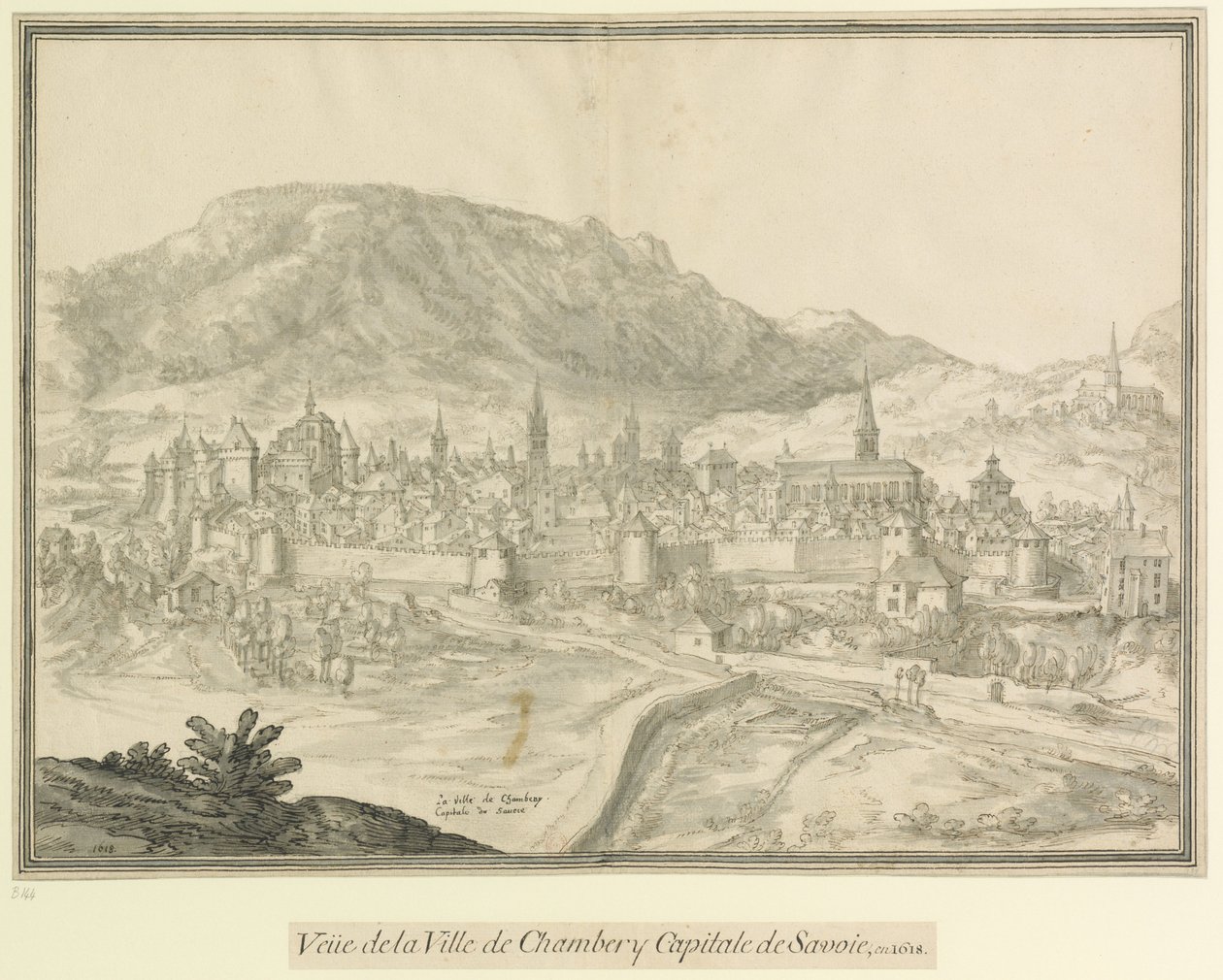 La ville de Chambery  Capitale de Savoie : Veüe de la Ville de Chambéry Capitale de Savoie, en 1618 - Etienne Martellange