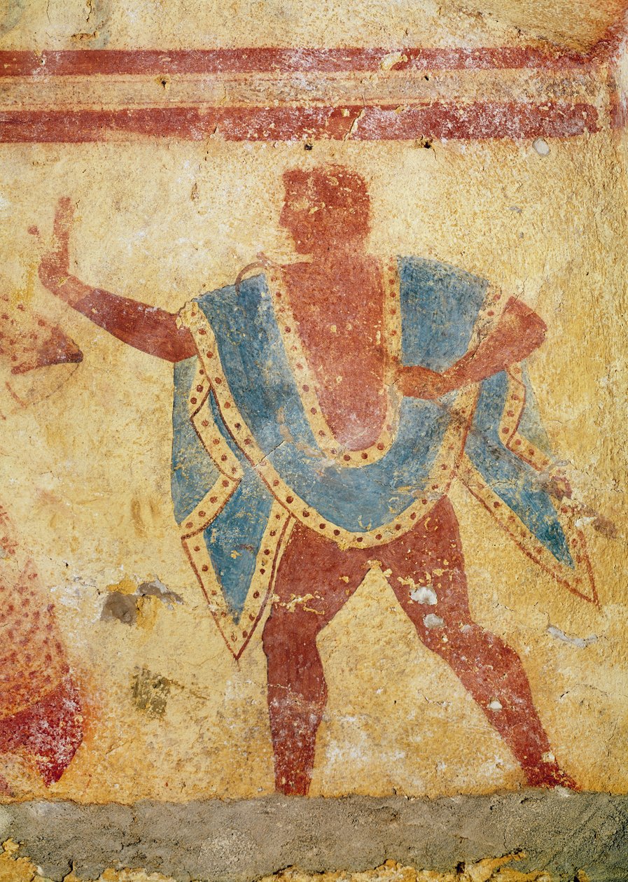 Danseuse en tunique verte, de la tombe de Giustiniani, milieu du 5ème siècle av. J.-C. - Etruscan