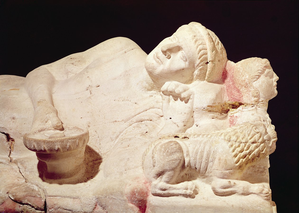 Détail du sarcophage de Velthur Partunus, VIIIe-Ier siècle av. J.-C. - Etruscan