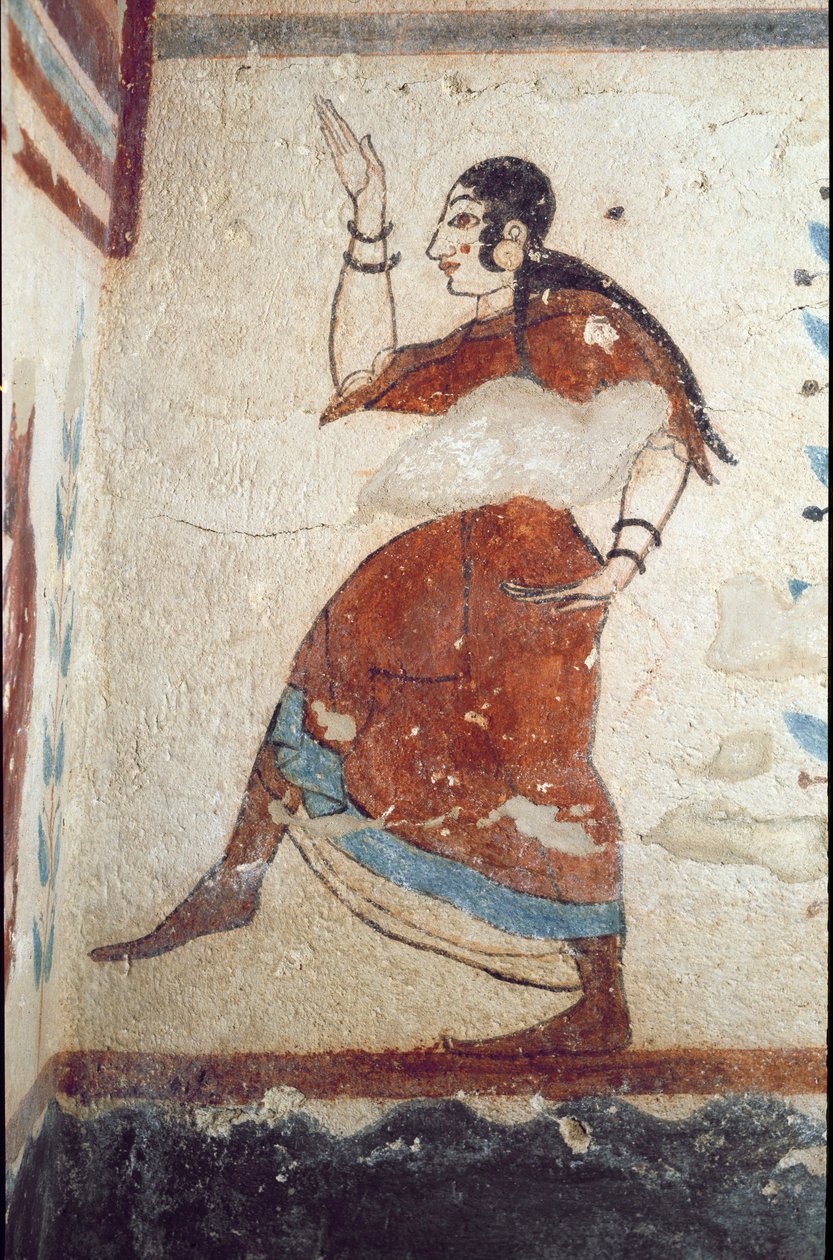 Une danseuse (Fresque, détail, 530 av. J.-C.) - Etruscan
