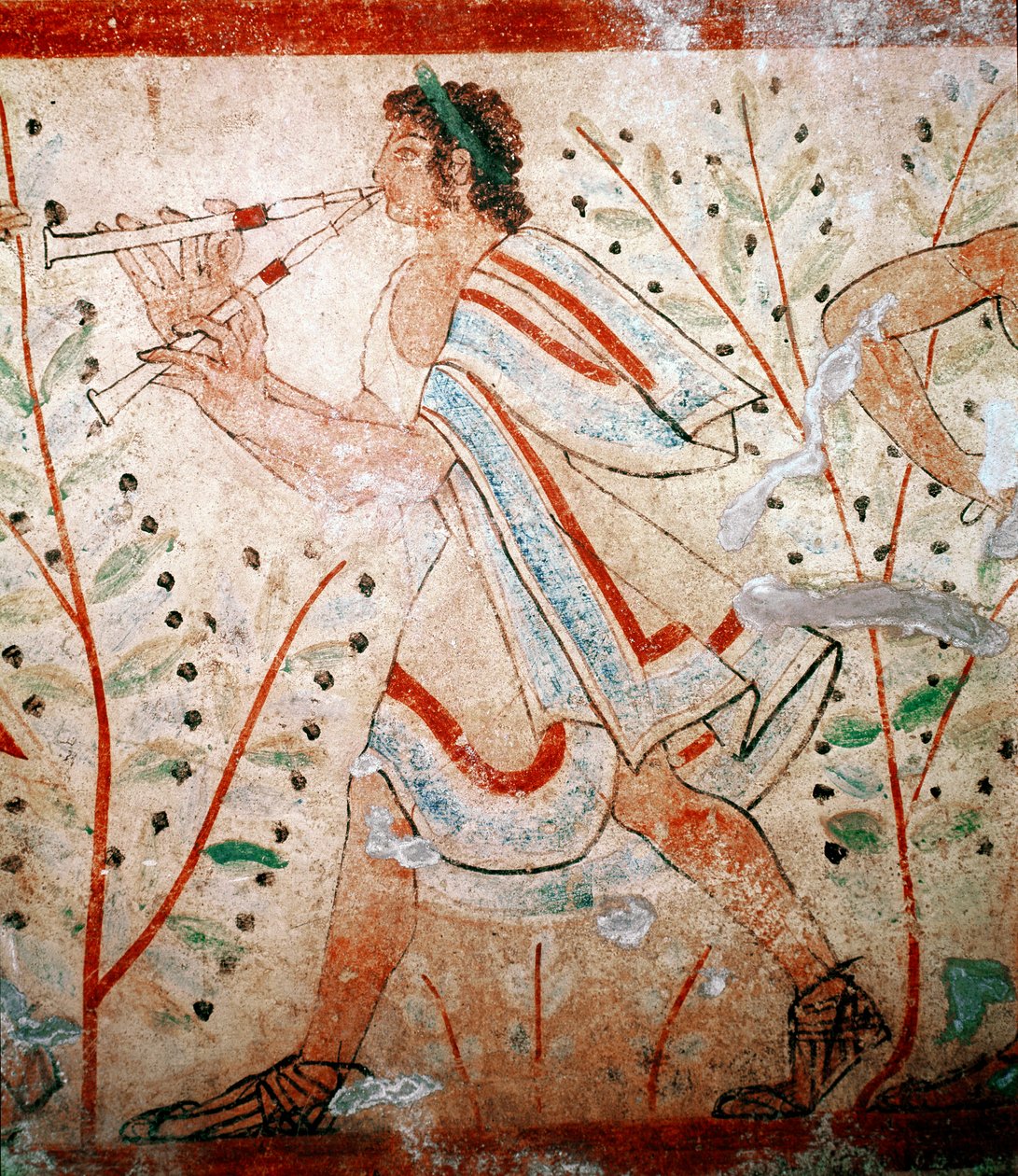 Un joueur de flûte (détail) - Etruscan