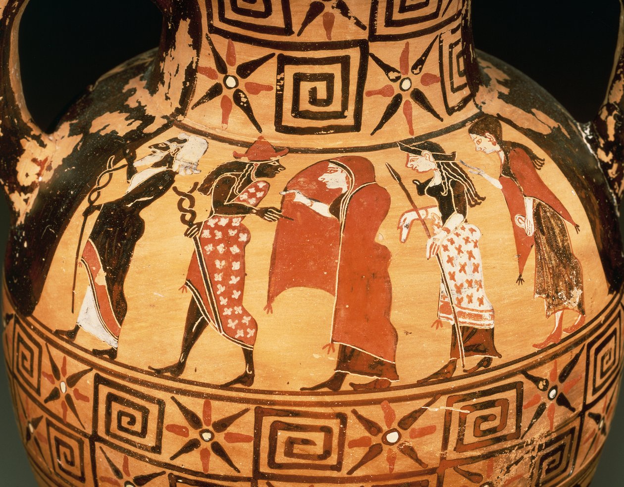 Amphore à figures noires représentant le Jugement de Pâris - Etruscan