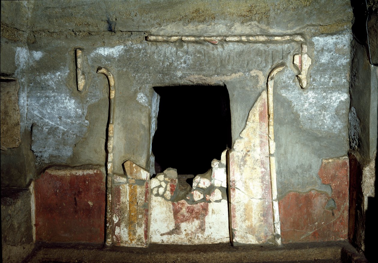 Civilisation étrusque : entrée de la tombe François dans la nécropole de Ponte Rotto, IVe siècle av. J.-C. Vulci, Italie - Etruscan