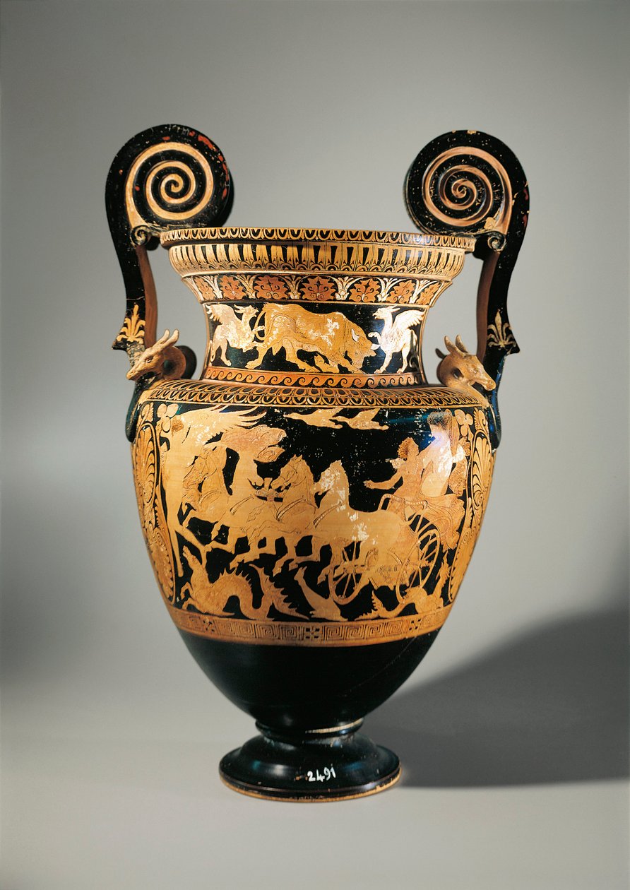 Italie, Latium, Civita Castellana, Falerii, Cratère à volutes (vase utilisé pour mélanger le vin et l