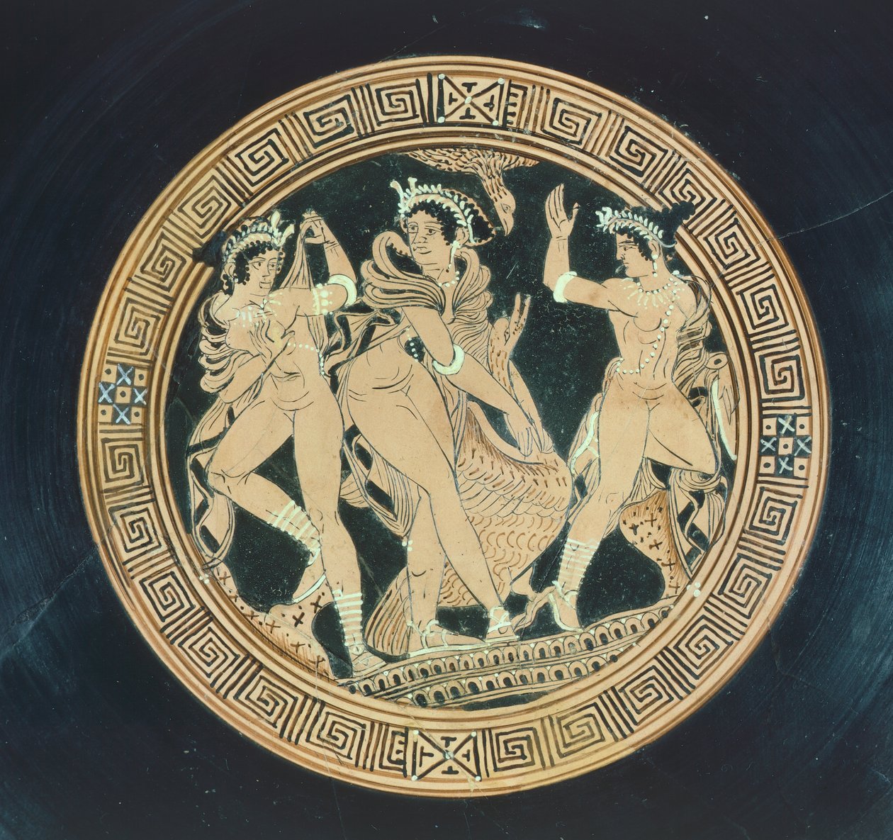 Kylix, détail. Poterie à figures rouges. Civilisation étrusque, Ve-IVe siècle av. J.-C. - Etruscan