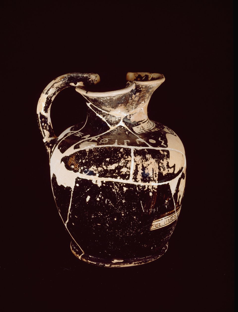 Œnochoé avec inscription xanthippos. De la tombe 709 de Valle Trebbia, 5ème siècle av. J.-C. - Etruscan