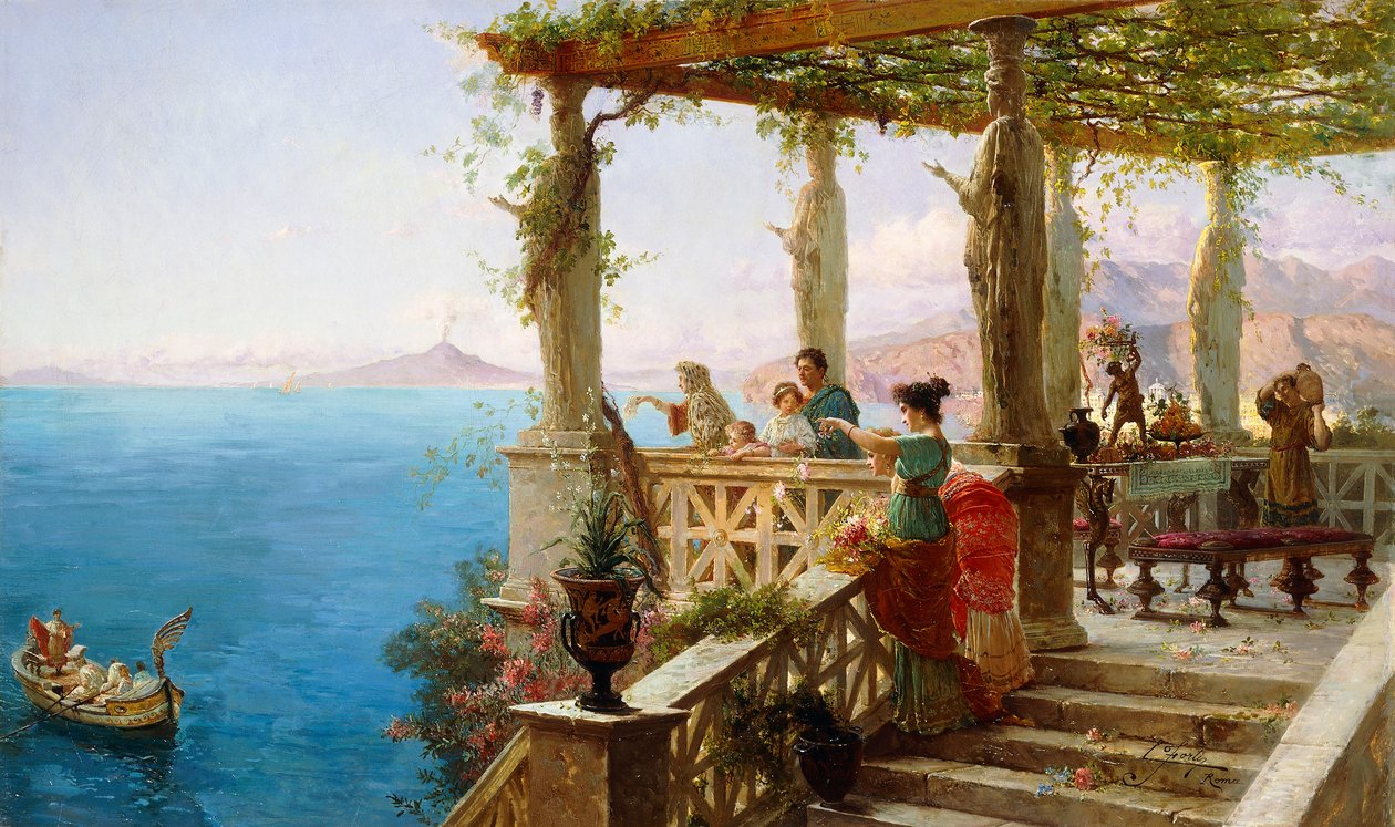 Le départ du maître de maison - Ettore Forti