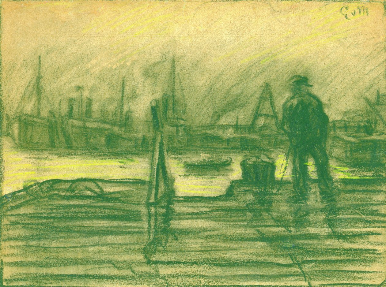 Au port par un jour de brouillard - Eugeen van Mieghem