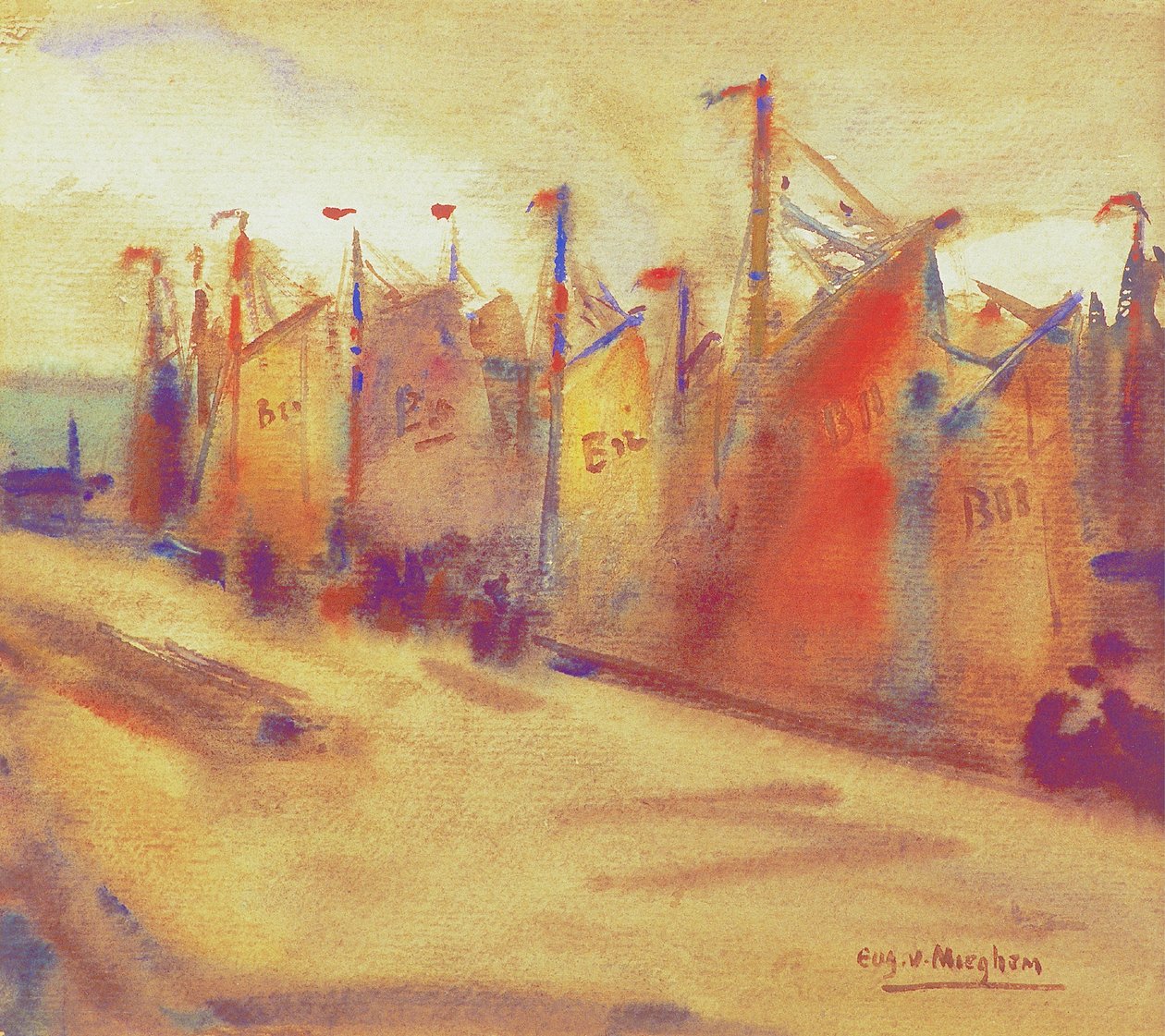 Bateaux de pêche dans le port de Blankenberge - Eugeen van Mieghem