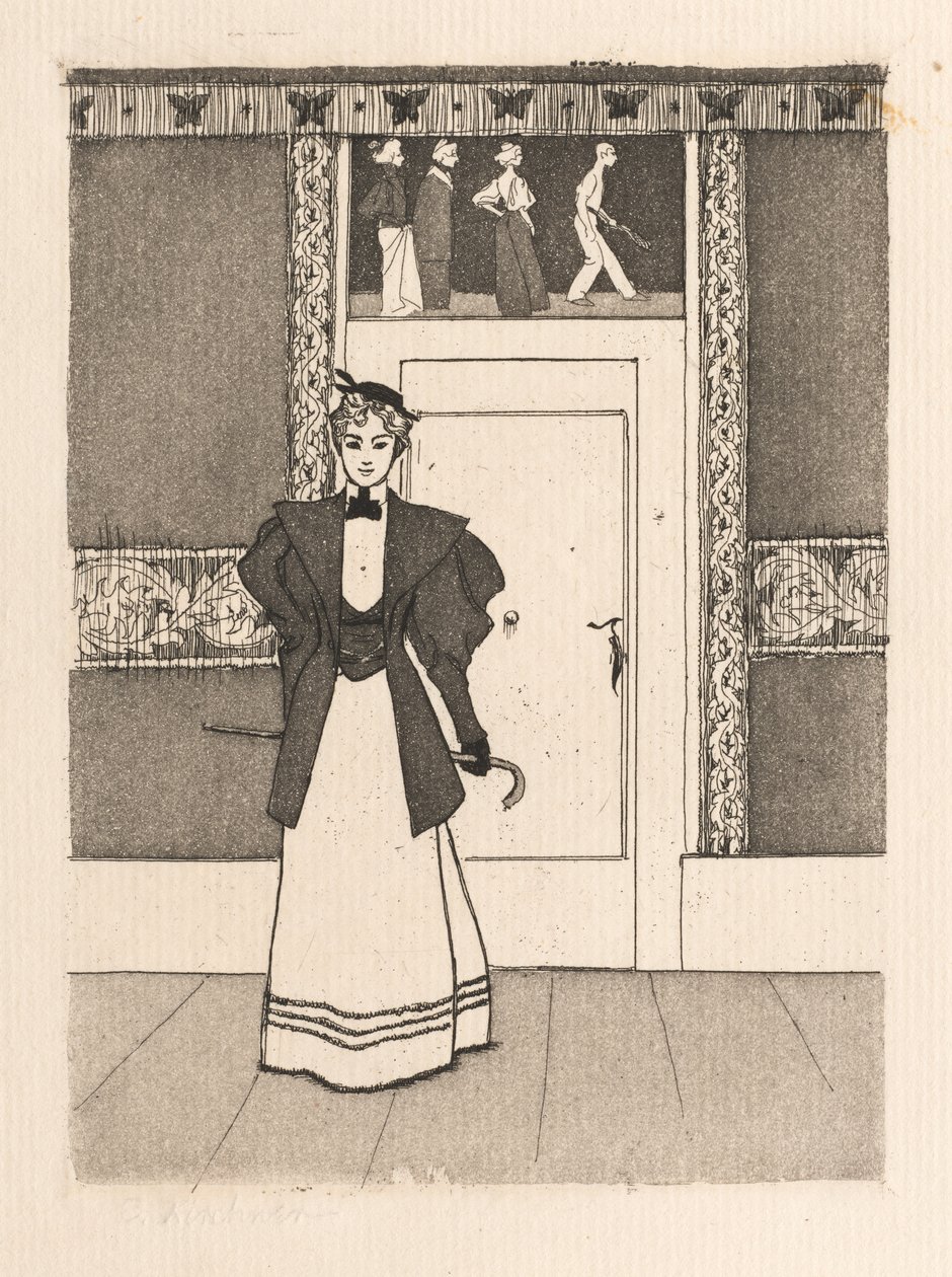 Intérieur avec jeune femme en costume de marche, 1895 - Eugen Kirchner