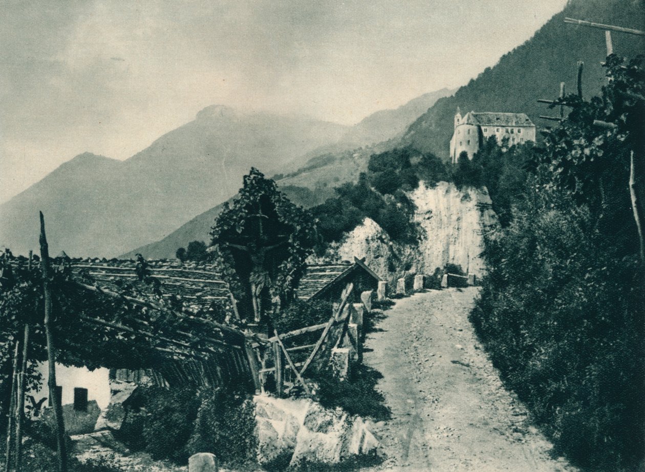 Paysage avec le château de Tyrol, Merano, Tyrol du Sud, Italie, 1927 - Eugen Poppel