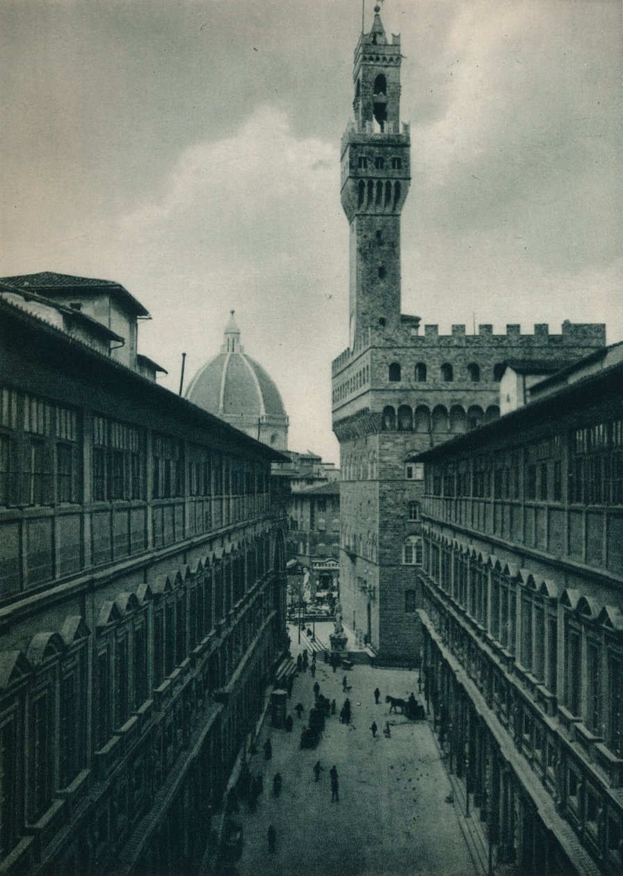 Le Palazzo Vecchio depuis la Galerie des Offices, Florence, Italie, 1927 - Eugen Poppel