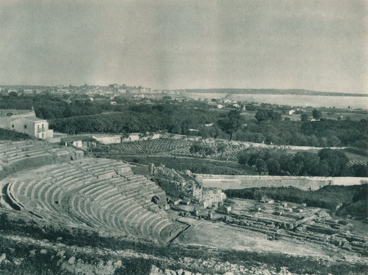 Vue de la ville depuis le théâtre grec, Syracuse, Sicile, Italie, 1927 - Eugen Poppel