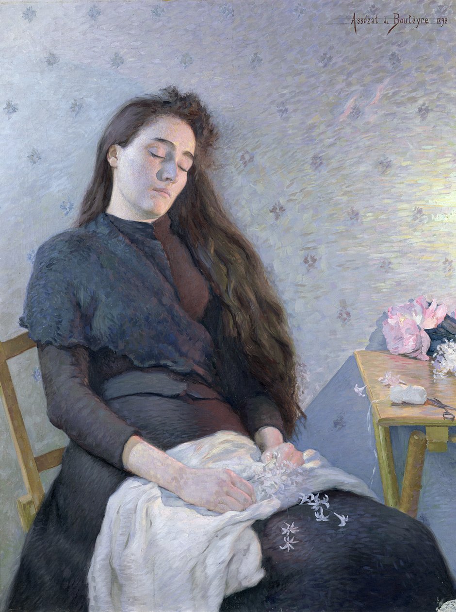 La fille aux fleurs endormie, 1892 - Eugene Assezat de Bouteyre