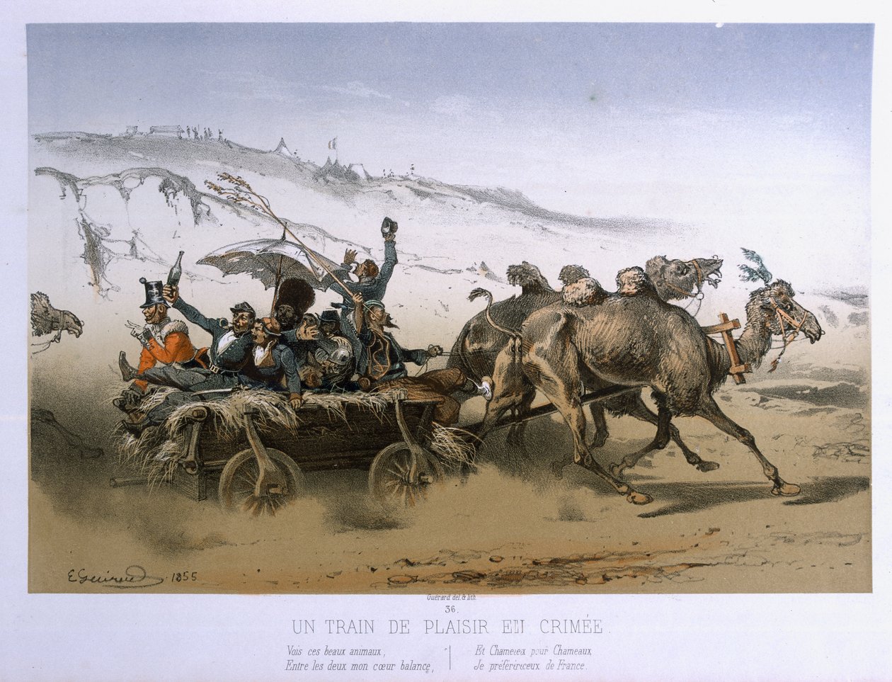 Un wagon de plaisir en Crimée, publié par Wild 1854-55 - Eugene Charles Francois Guerard