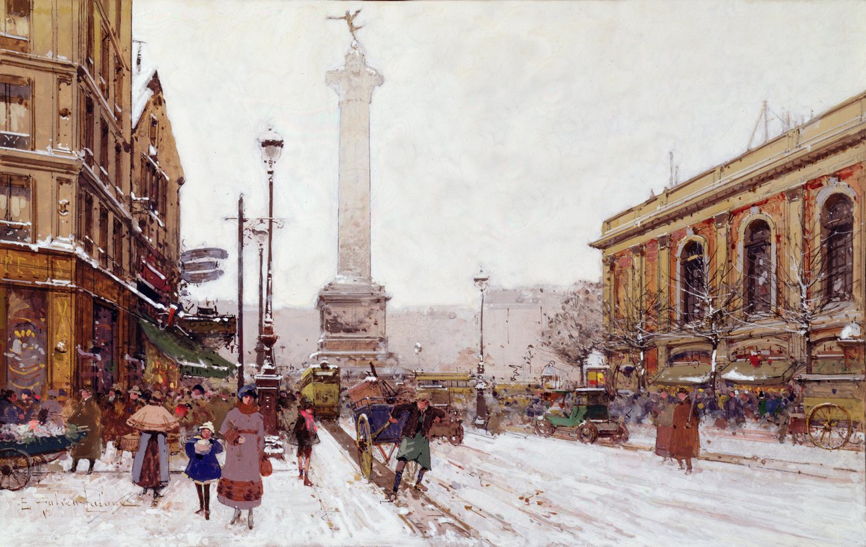 Place de la Bastille - Eugene Galien Laloue