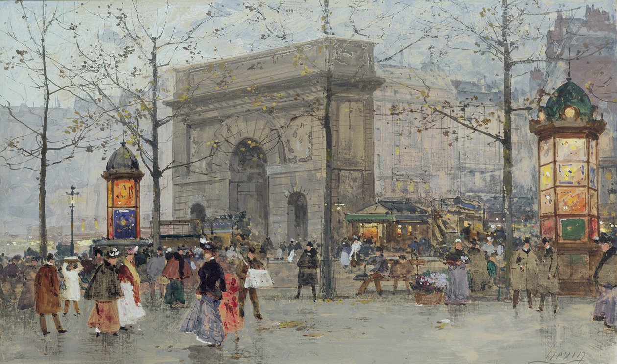 Scène de rue à Paris - Eugene Galien Laloue