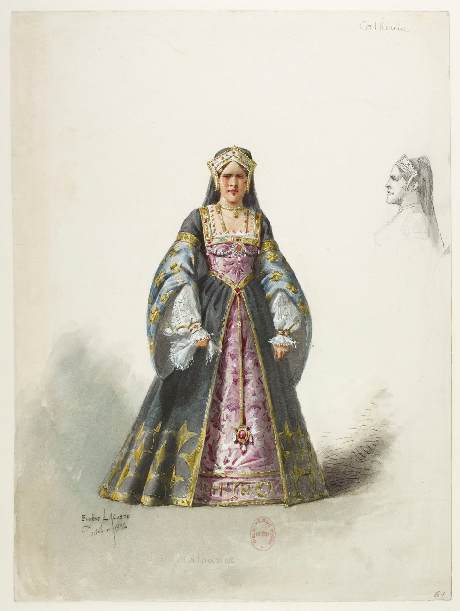 Saint-Saëns - Henry VIII - Maquettes de costumes - Lacoste - 61. Catherine - Eugene Lacoste