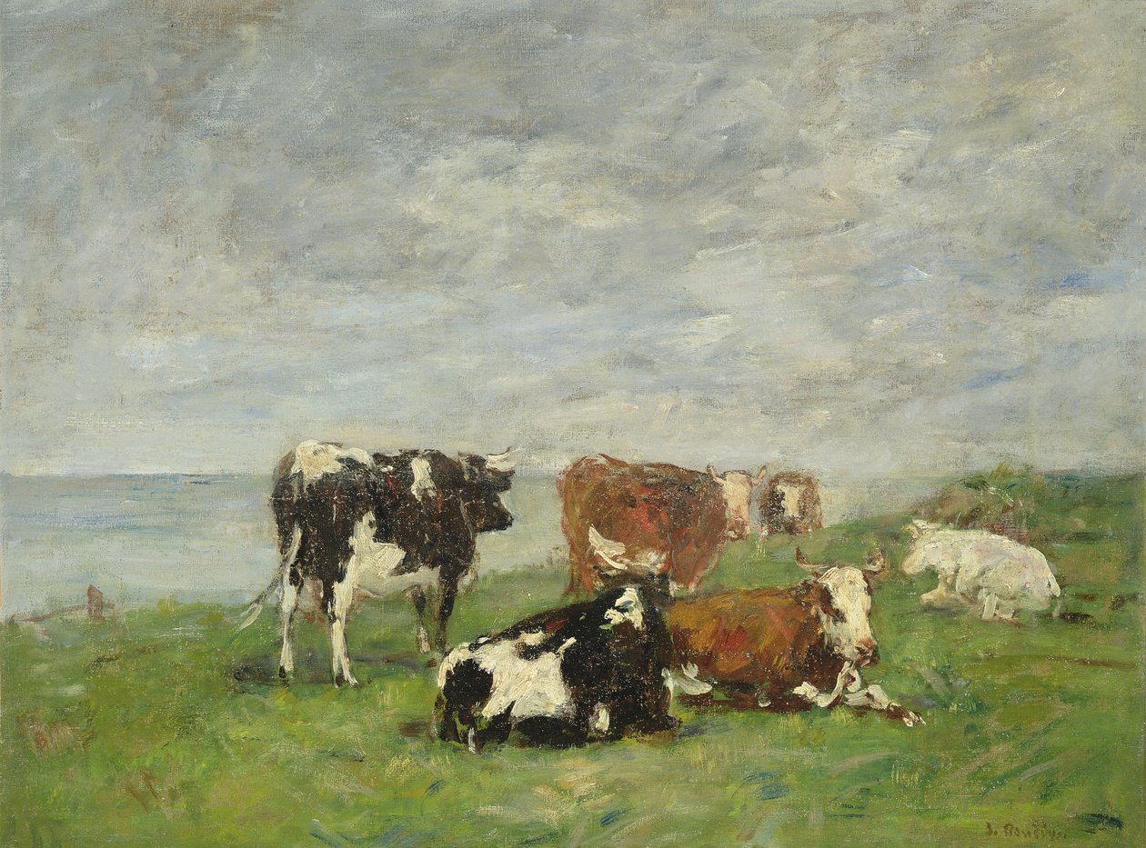 Pâturage au bord de la mer, vers 1880-85 - Eugene Louis Boudin