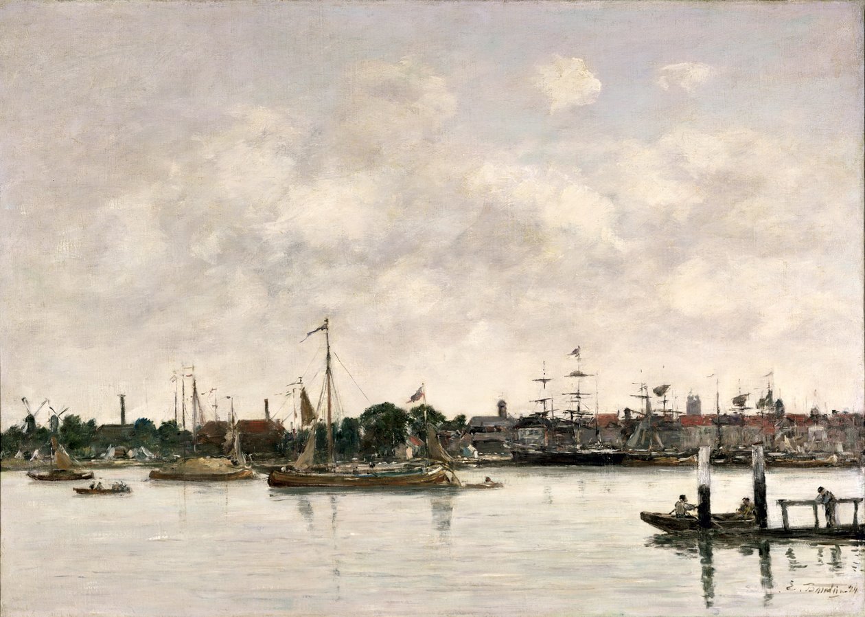 La Meuse à Dordrecht, 1874 - Eugene Louis Boudin