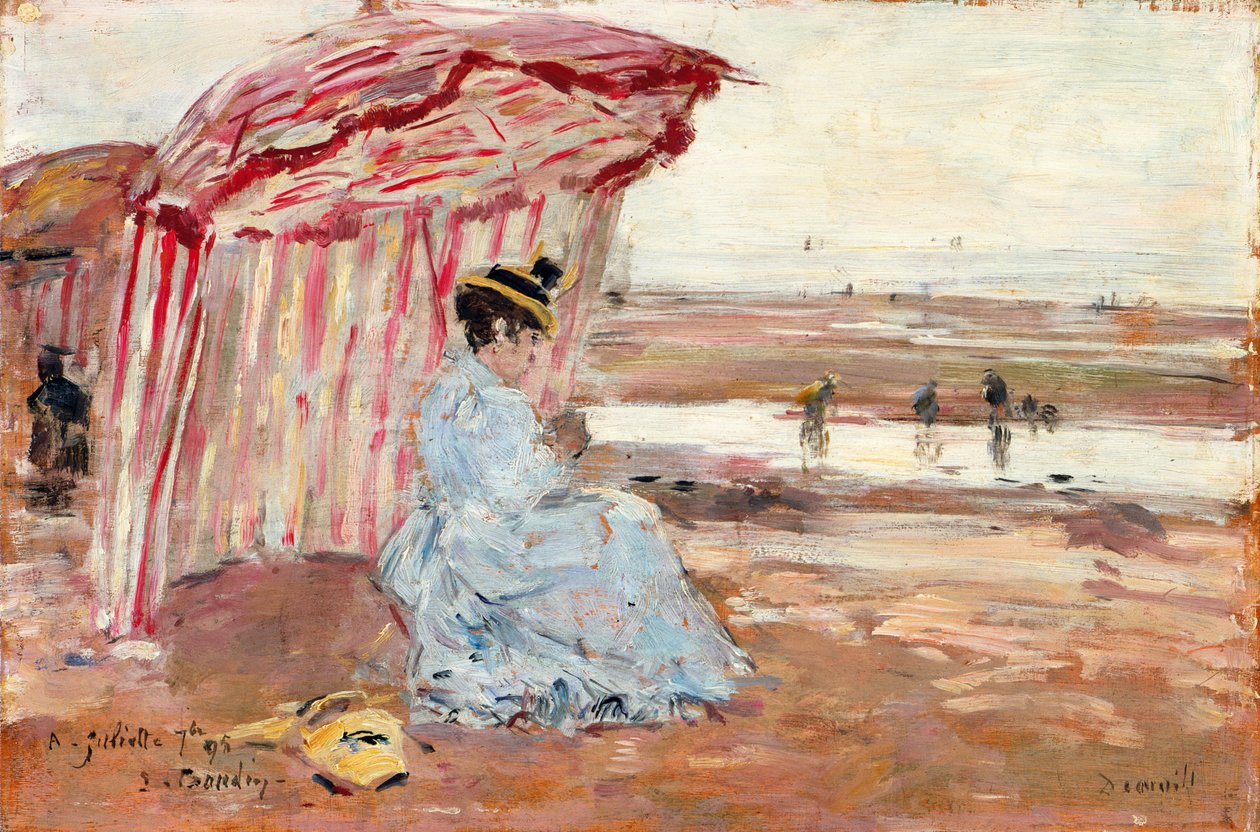 Femme sous un parasol de plage, 1895 - Eugene Louis Boudin