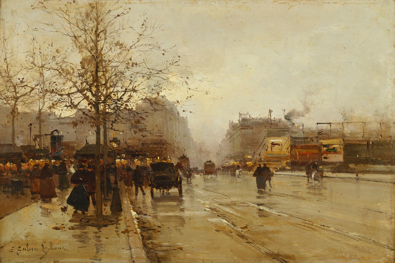 Les Boulevards, Paris - Eugene Galien Laloue