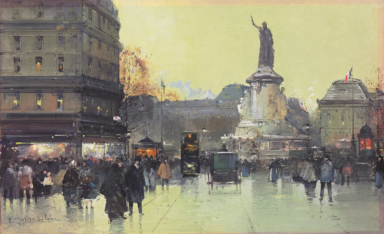 Place de la République, Paris - Eugene Galien Laloue
