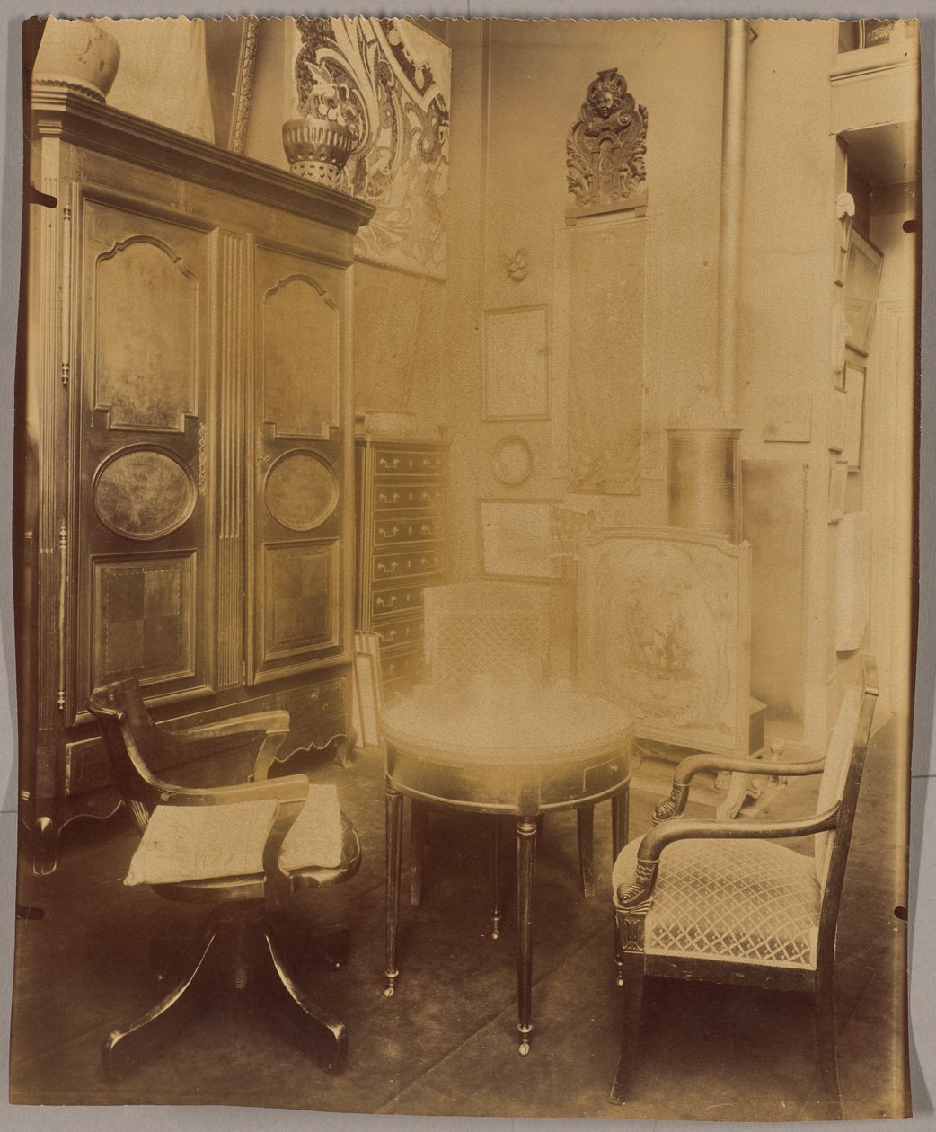Innenraum von Herrn C., Dekorateur Wohnungen, Rue du Montparnasse - Eugène Atget