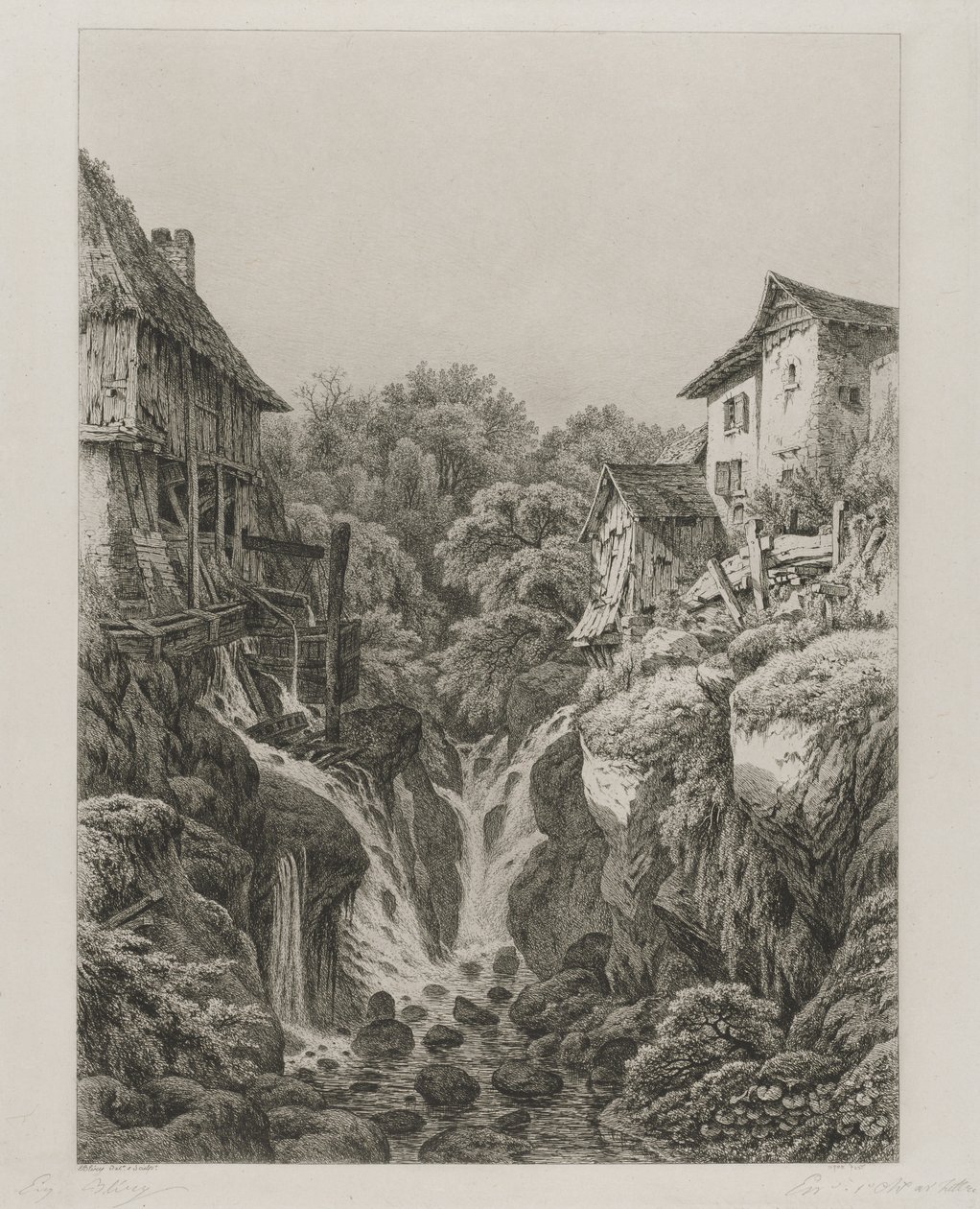 Le moulin et la cascade de Grésy près d