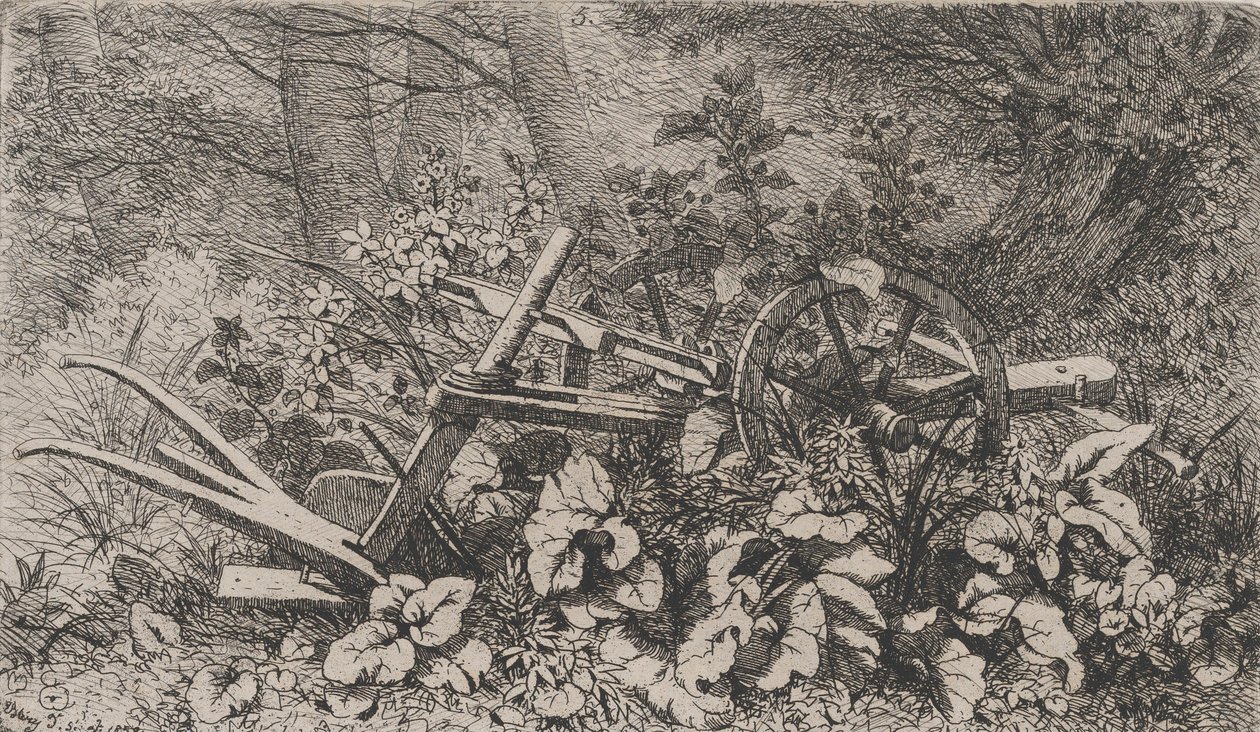 La Charrue avec des plantes de bardane, 1858 - Eugene Bléry
