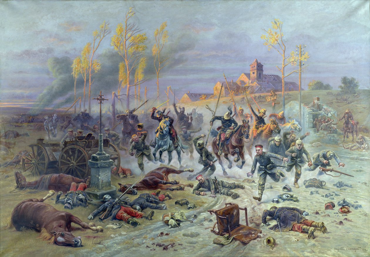 La charge des soldats français à la bataille de la Marne, 8 ou 9 septembre 1914, 1915 - Eugene Chaperon