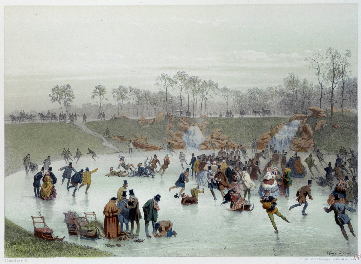 Les patineurs au bois de Boulogne - Eugene Charles Francois Guerard