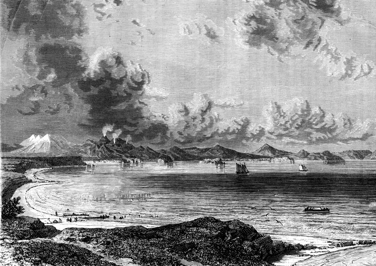 Lac Taupo, Île du Nord, Nouvelle-Zélande, 1886 - Eugene Ciceri