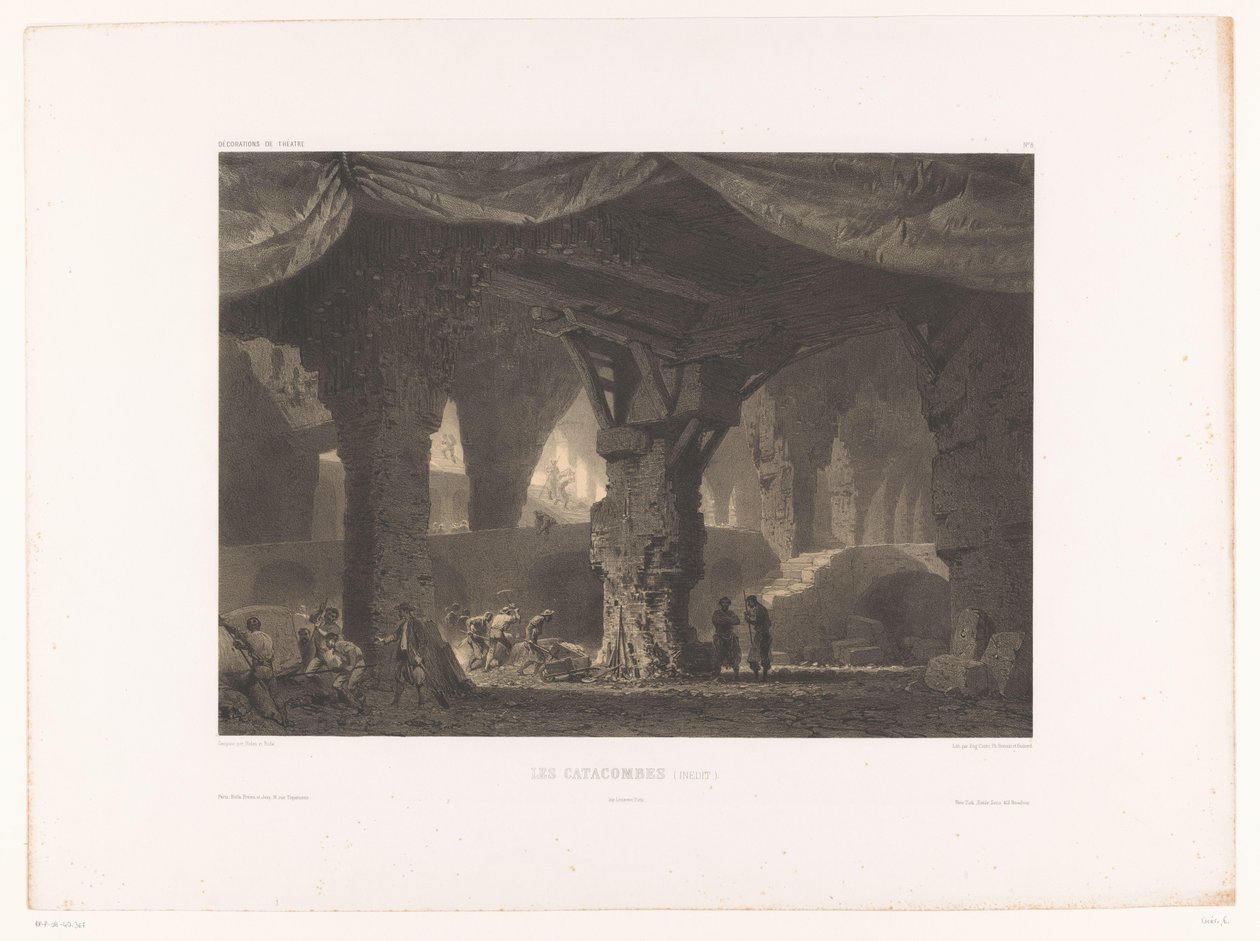 Décor de théâtre avec catacombes - Eugene Ciceri