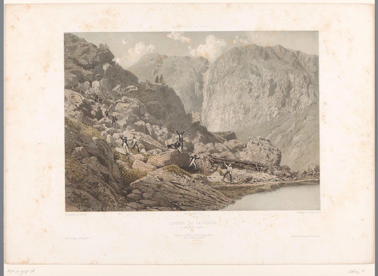 Promeneurs sur le col de la Furka (Gezichten in Zwitserland en Savoye) - Eugene Ciceri