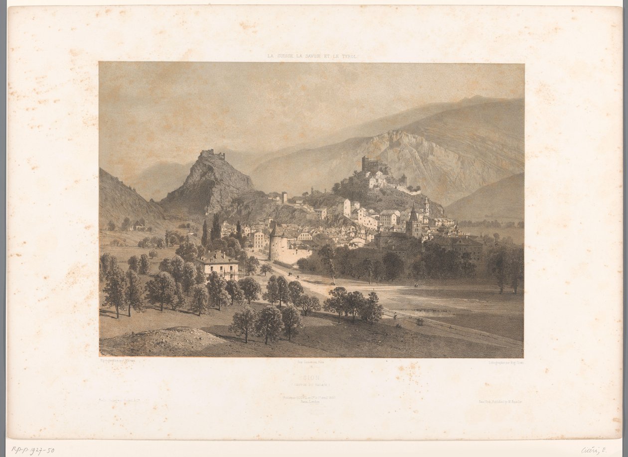 Vue de Sion dans la vallée du Rhône - Eugene Ciceri
