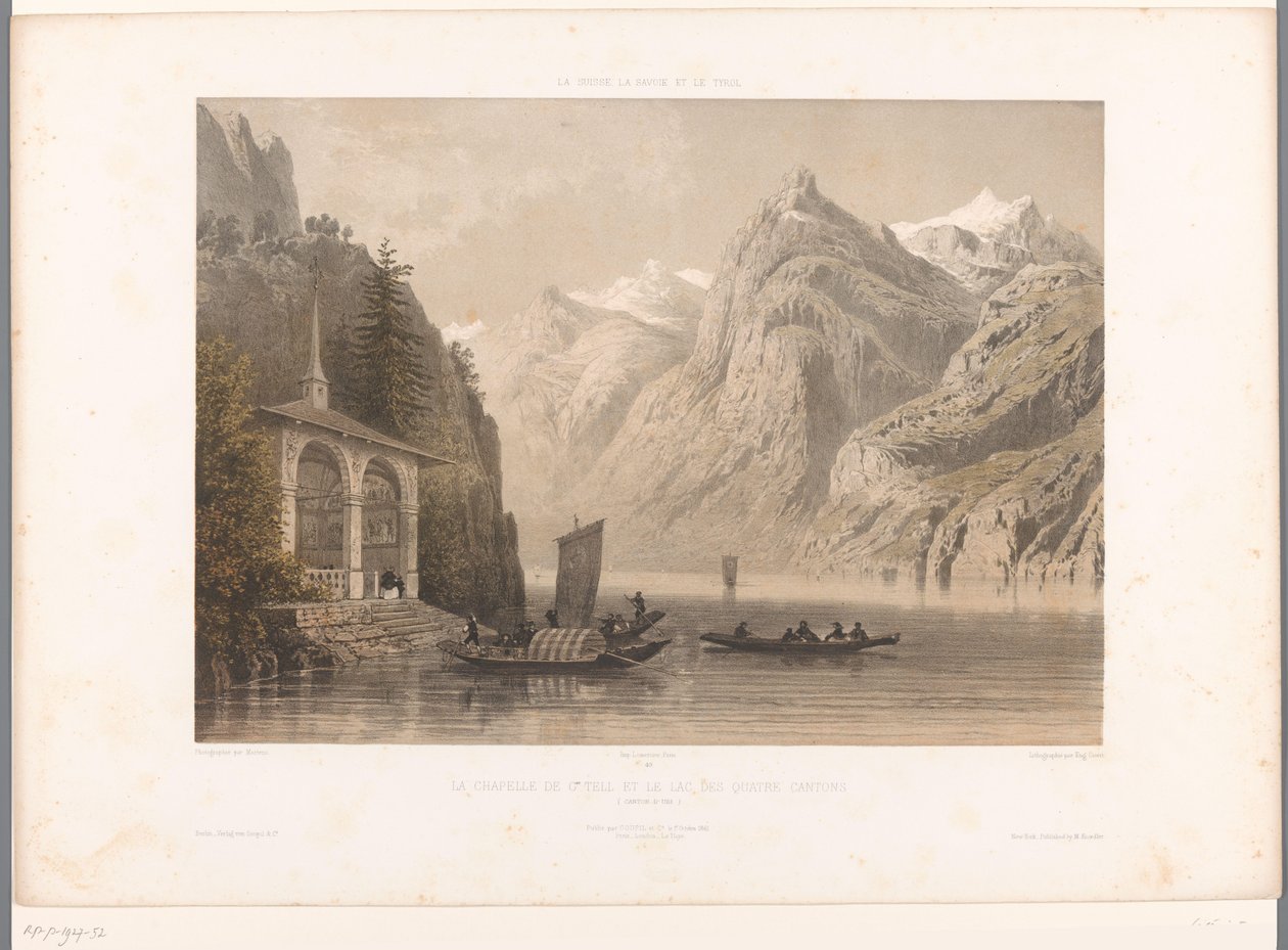 Vue de la chapelle de Tell au lac des Quatre-Cantons - Eugene Ciceri