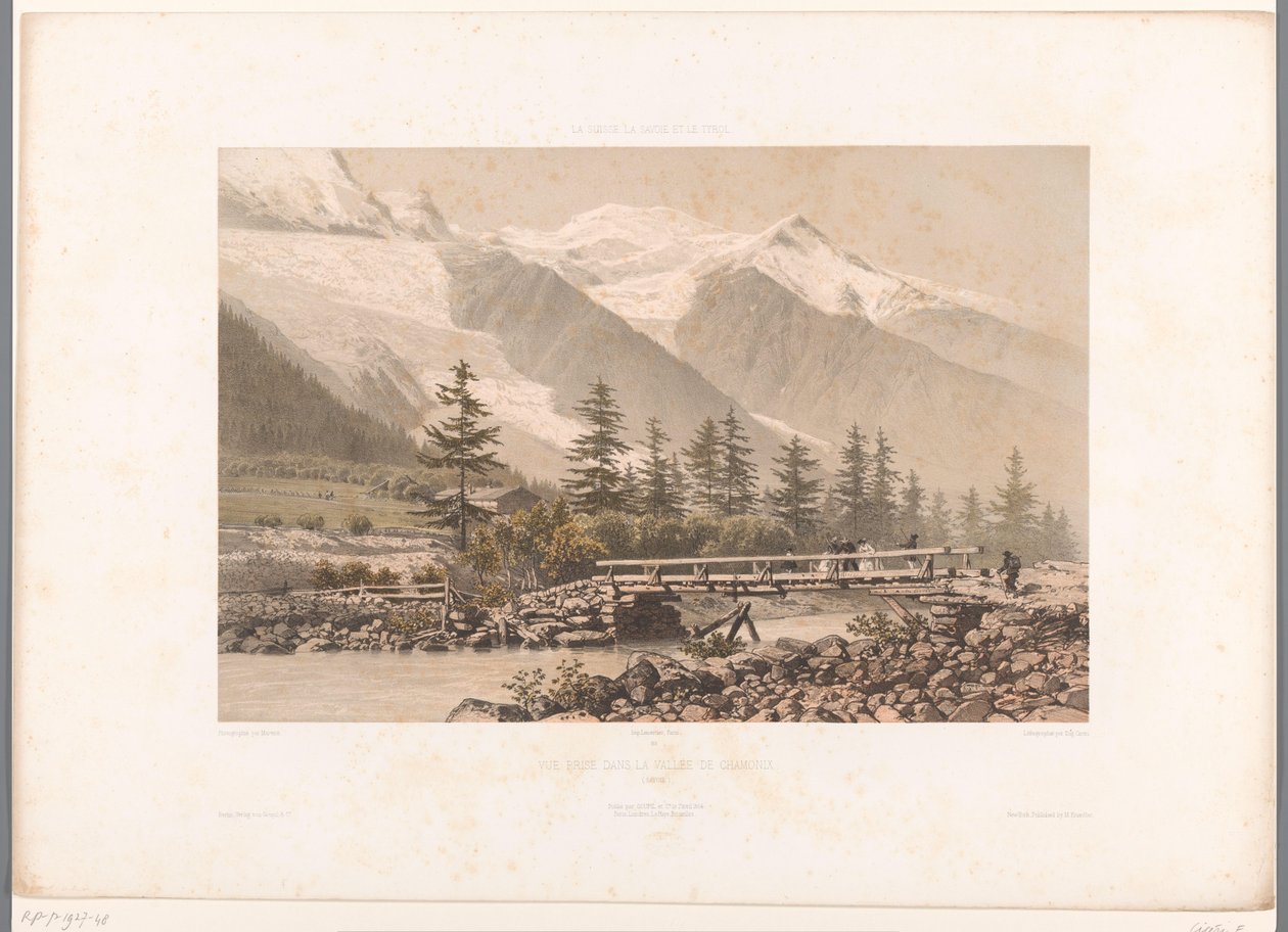 Vue de la vallée de Chamonix avec la rivière Arve (série: La Suisse, la Savoie et le Tyrol) - Eugene Ciceri