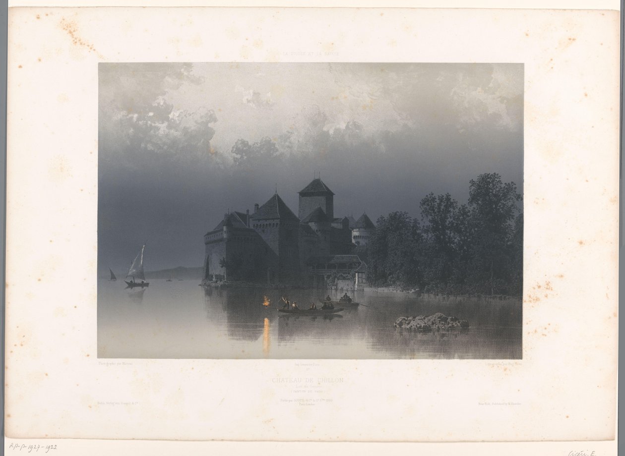 Vue du Château de Chillon au bord du lac Léman (Gezichten in Zwitserland en Savoye) - Eugene Ciceri
