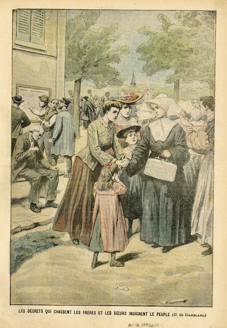 Décrets qui chassent les frères et sœurs indignent le peuple - Enseignement, Religion, Foi, Foule, Catholicisme - Séparation de l