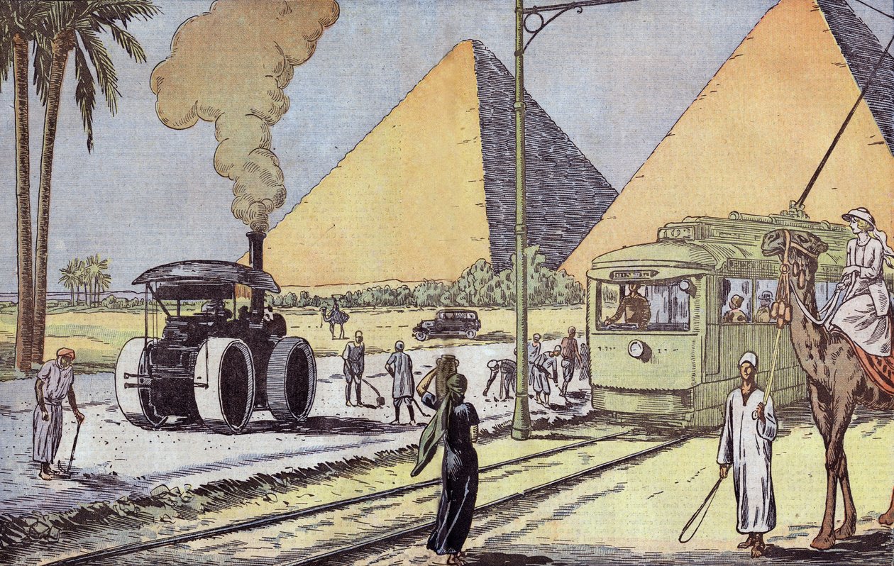 Vue des pyramides de Gizeh en Égypte, illustration d