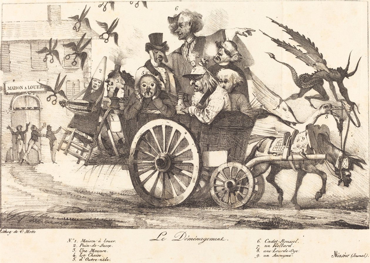 Le Déménagement de la Censure, c. 1821 - Eugene Delacroix, Charles Etienne Pierre Motte