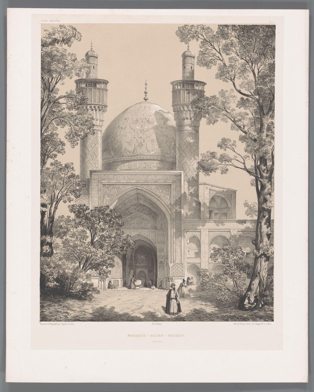 École Chahar Bagh à Ispahan - Eugene Flandin