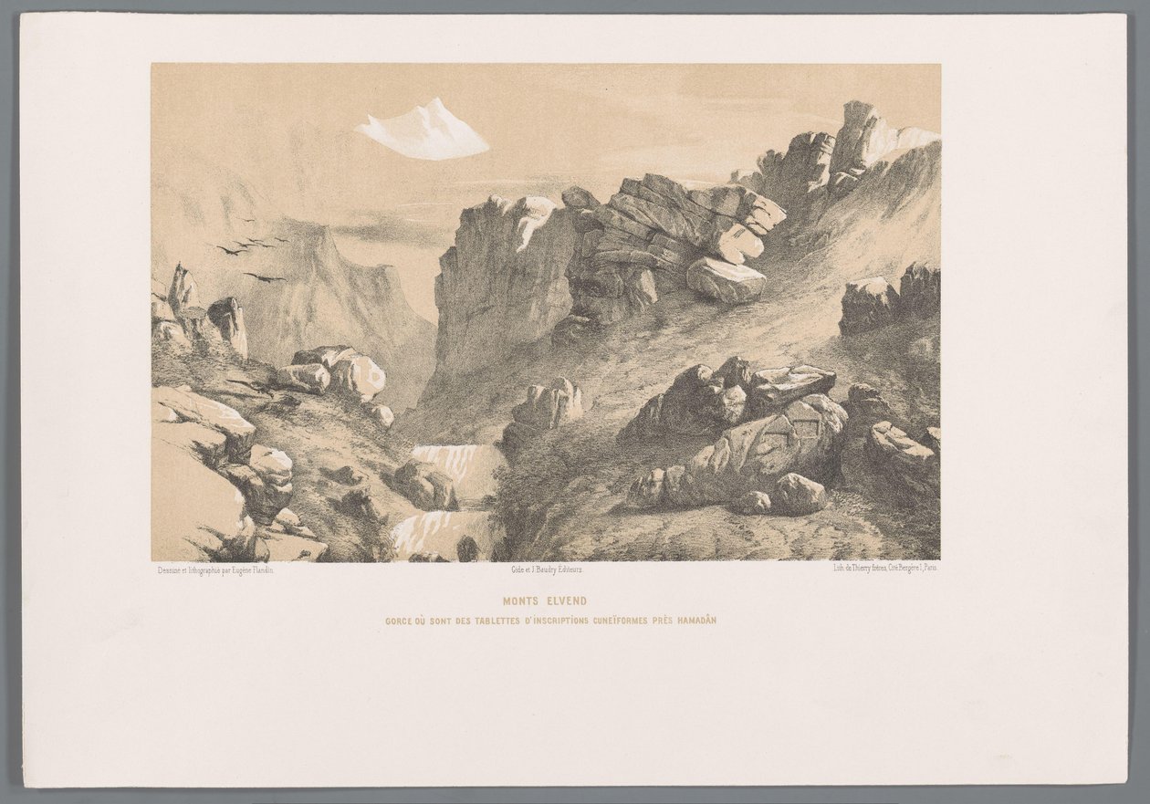 Ganjnameh sur le mont Alvand en Iran - Eugene Flandin