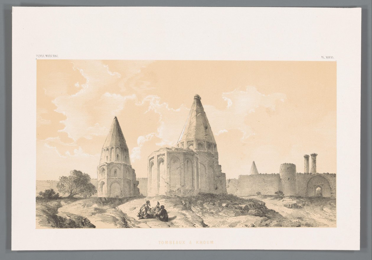 Tombeaux à Qom - Eugene Flandin