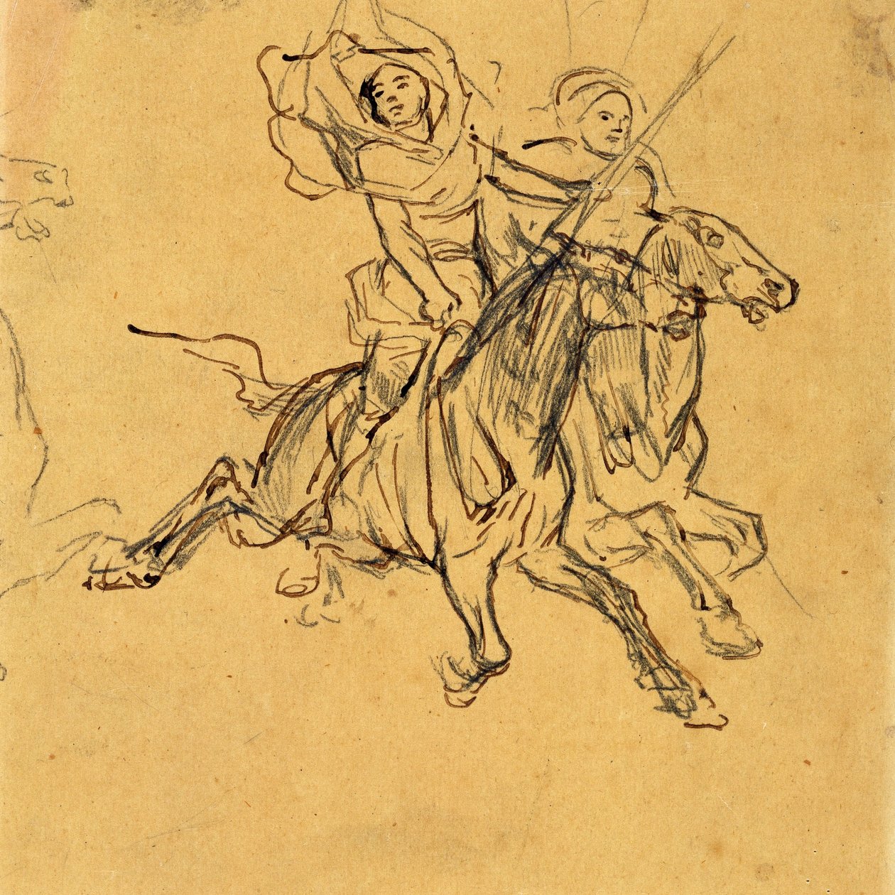 Studie von zwei Reitern - Eugène Fromentin