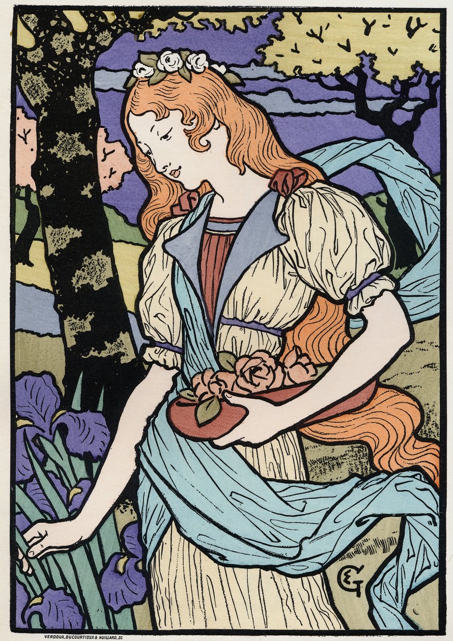 Art. Femmes dans le style Art Nouveau. Illustration par E. Grasset, France, vers 1890 - Eugene Grasset