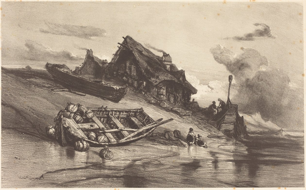 Chaumières de pêcheurs - Eugene Isabey