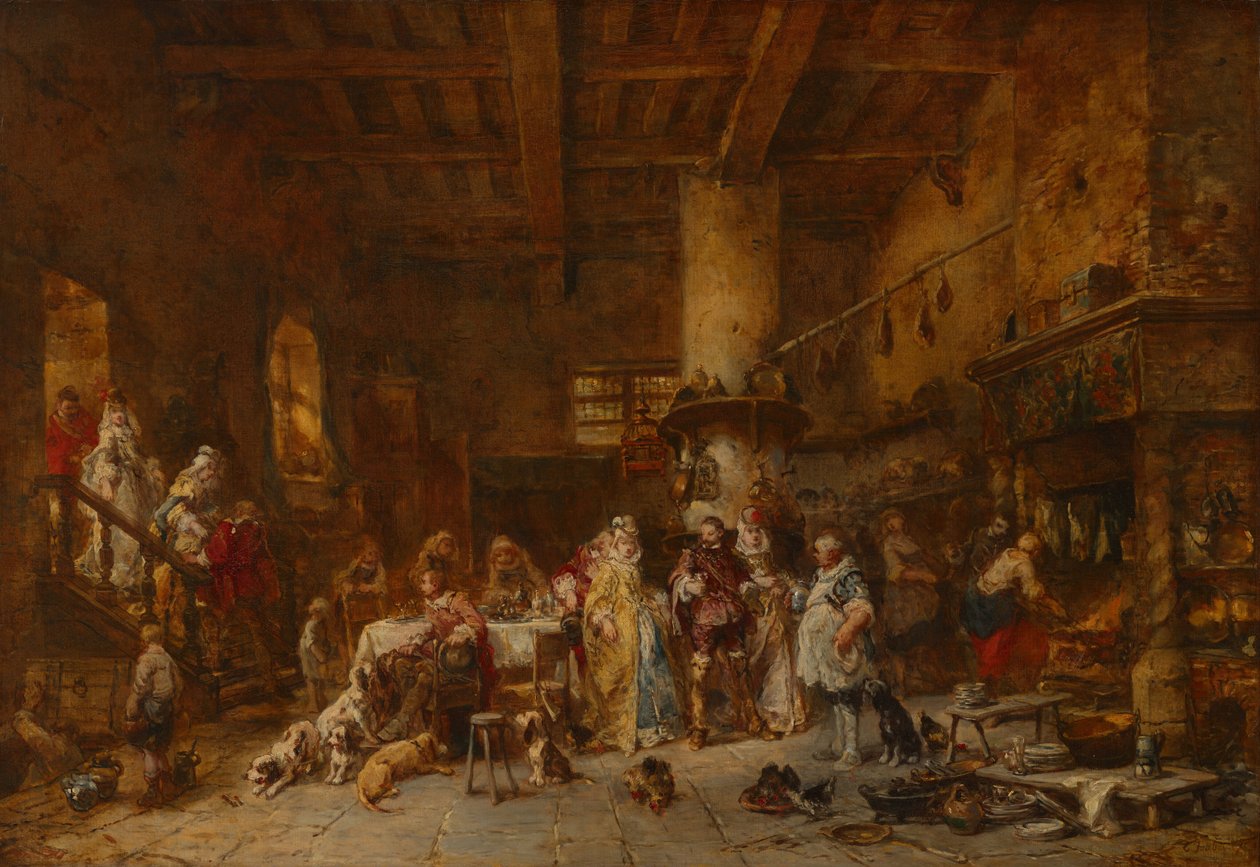 Auberge de campagne, festin - Eugene Isabey