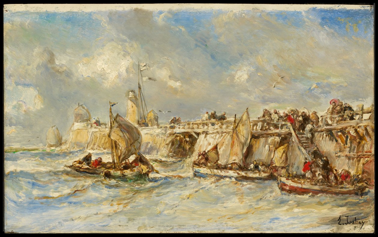 Débarcadère sur la jetée - Eugene Isabey
